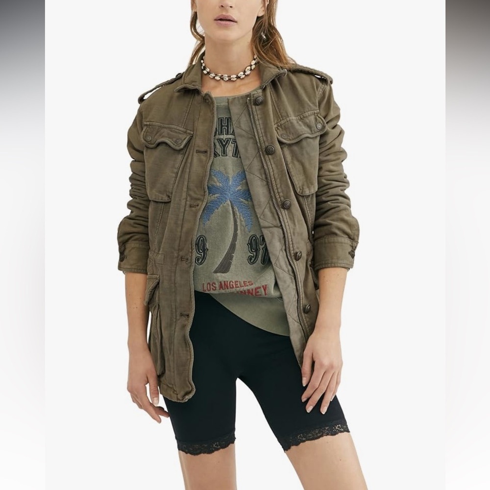 Free People Not Your Brother’s Utility Jacket in Moss